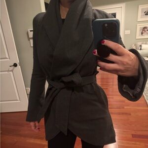 Women's Gray Belted Jacket